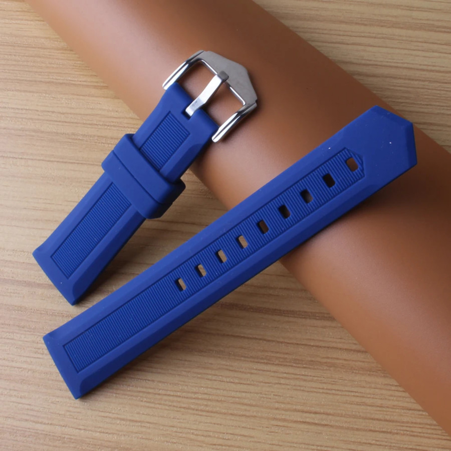 Blue Silicone Rubber Watch strap